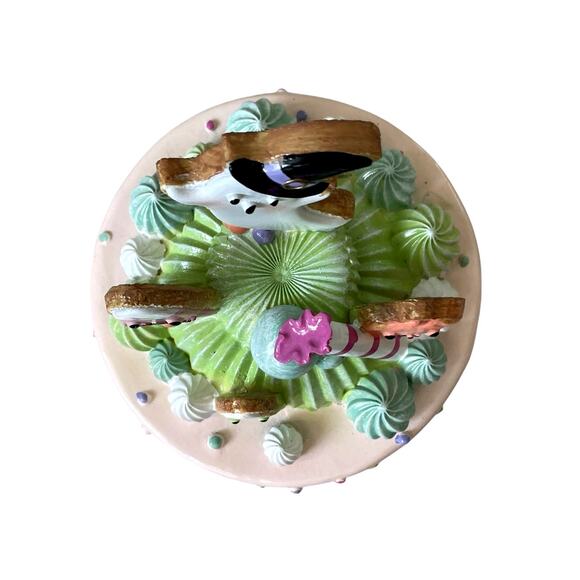 Sweet Treats Halloween Candy Corn Ghost Cake Decor 14in Resin Pastel Decor NEW - Picture 8 of 16